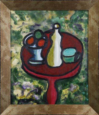 Christian Duriand (XXe siècle) Table au jardin