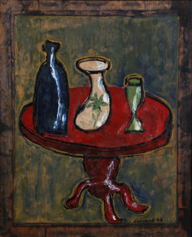 Nature morte au guéridon rouge