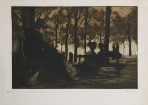 Charles Maurin (1856-1914) Couples au parc