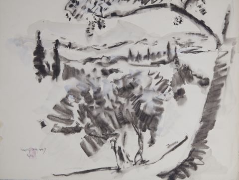 Manolis Calliyannis (1923-2010) Paysage de Lesbos
