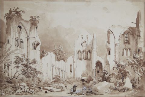 Vue générale des ruines de l'Abbaye de Mortemer