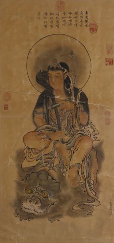 Chine Deux peintures sur soie formant pendant