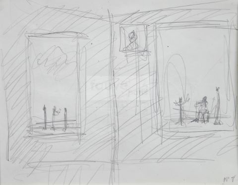 Tête (au recto) et projet de décor (au verso)