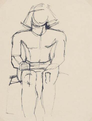 Personnage assis, d’après une sculpture égyptienne