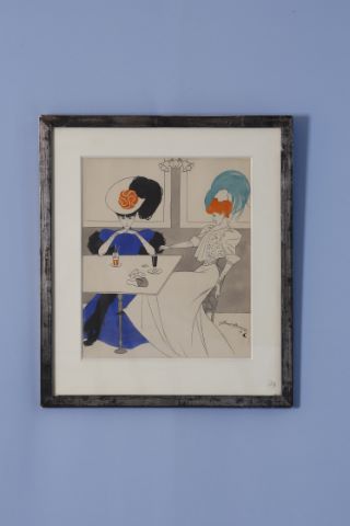 Deux élégantes au café