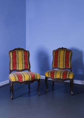 Paire de chaises à dossier plat