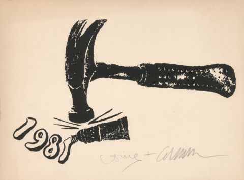 Arman (1928-2015) Carte de vœux de 1981