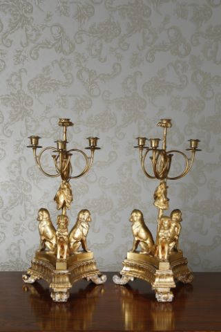 Paire de candélabres à quatre lumières