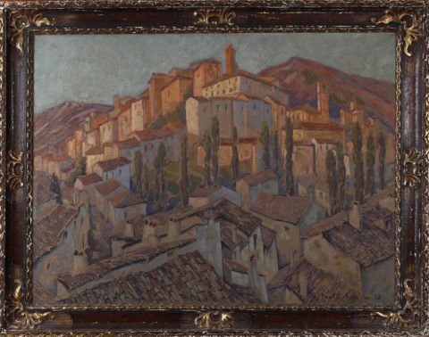 Jac Martin-Ferrières (1893-1972) Vue de Peillon,...