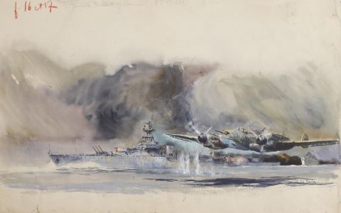 L'Emile Bertin attaqué par un avion allemand