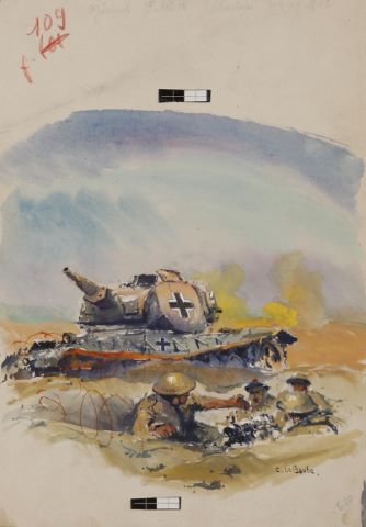 Claude le Baube (1919-2007) Char d’assaut