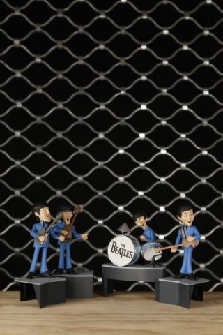 Quatre figurines Beatles