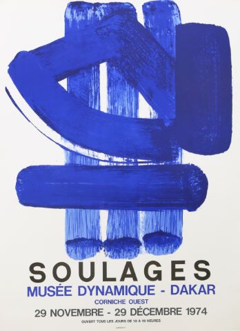 Affiche de l’exposition Soulages au Musée dynamique de Dakar