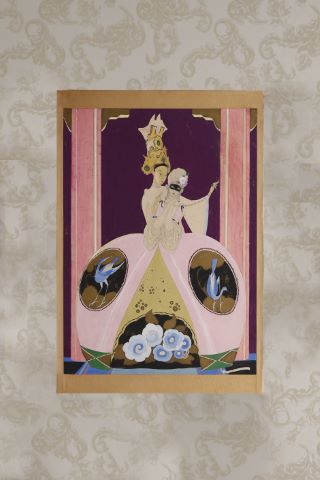Bal masqué, femme en robe à panier