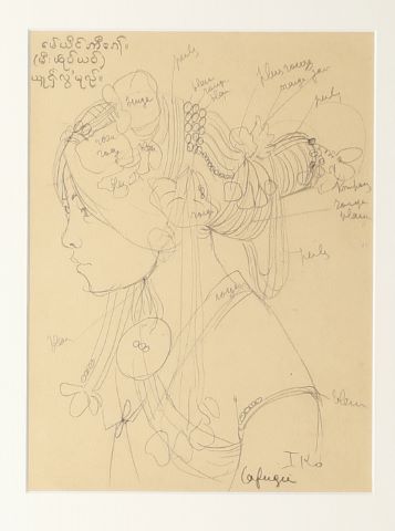 Femme Padaung de profil
