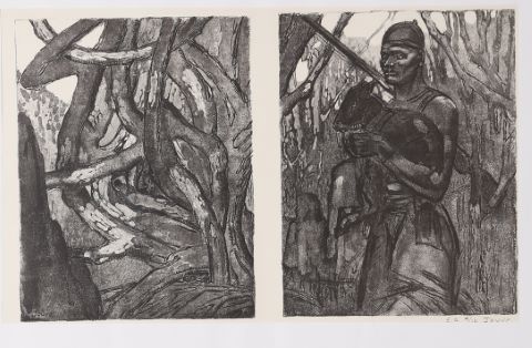 D'après Paul Jouve (1878-1973) Chasseur portant...