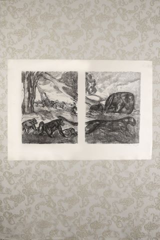 Animaux dans la savane, extrait du Livre des bêtes qu'on…
