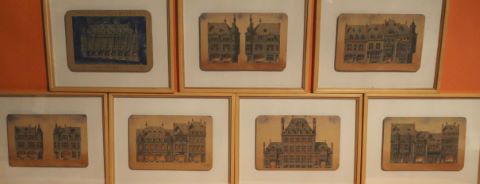 Ernest Risoli Ensemble de sept dessins de façades