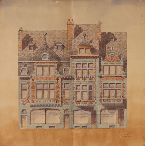 Ernest Risoli Ensemble de trois études de façades