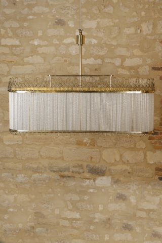 Travail italien Grand lustre ovale à dix lumières