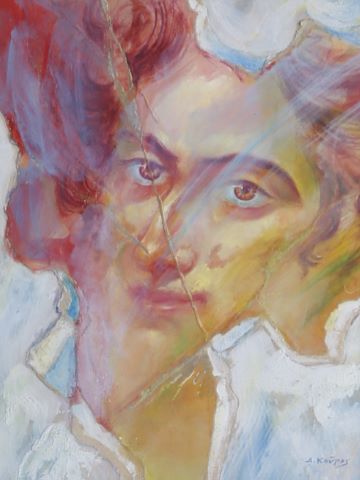 A. Kouros (XXe siècle) Portrait d'homme