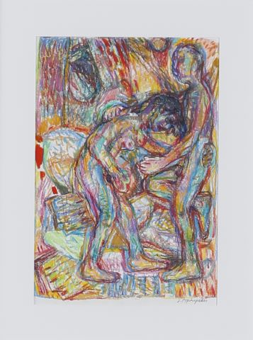 Yannis Psychopedis (né en 1945) Deux personnages