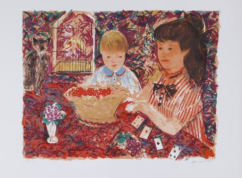 Emilio Grau-Sala (1911-1975) Deux enfants jouant...