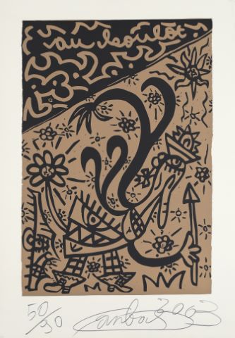 Robert Combas (né en 1957) Au boulot