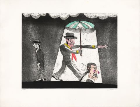 Antonio Seguí (né en 1934) L’Homme au parapluie