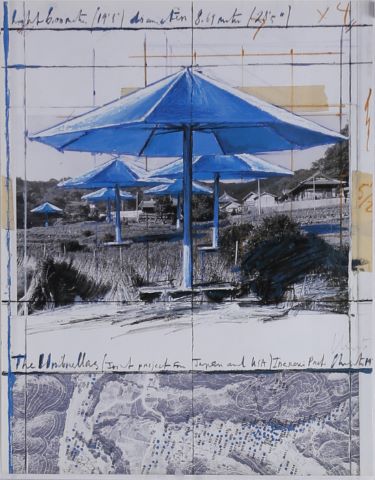Christo (né en 1935) Projet Umbrela