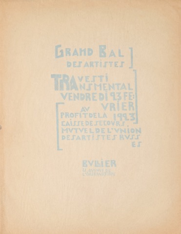 Grand Bal des artistes. Travesti transmental.
