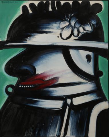 John Christoforou (1921-2014) Portrait au chapeau...