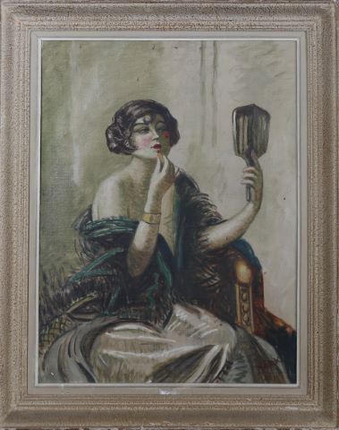 Mark Lajos (1867-1942) Élégante au miroir