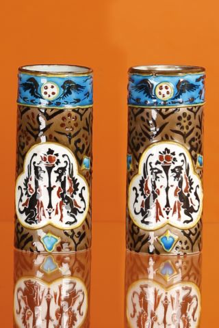 Jules Vieillard Deux vases cylindriques