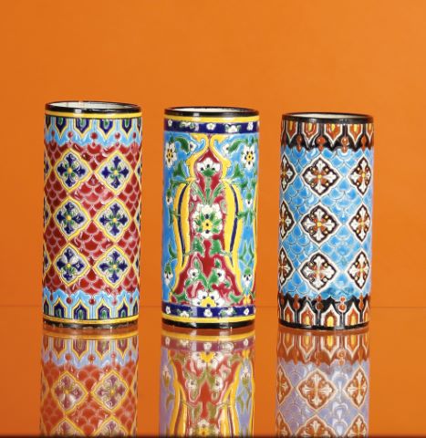Jules Vieillard Trois vases cylindriques