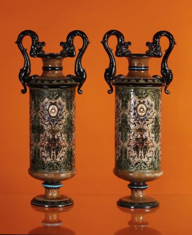 Paire de vases de forme cylindrique