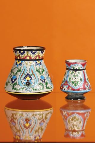 Jules Vieillard Deux petits vases de forme ventrue