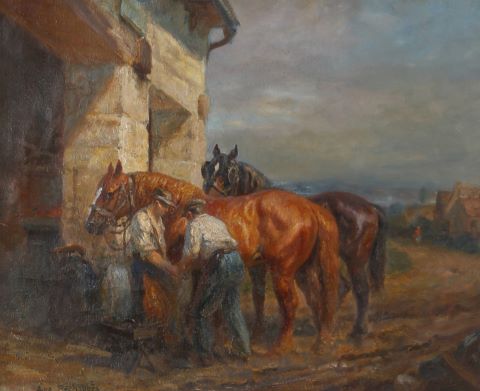 Eugène Péchaubes (1890-1967) Le maréchal ferrand