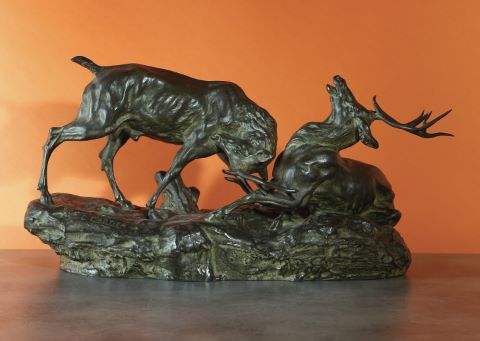 Thomas Cartier (1879-1943) Le combat de cerf