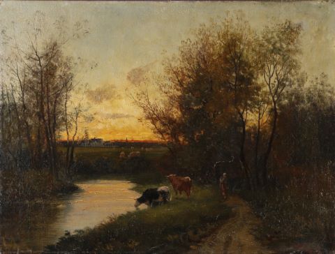 Paysage aux vaches