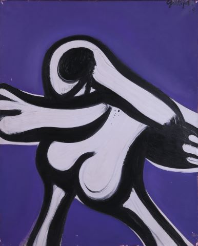 John Christoforou (1921-2014) Oiseau sur fond...