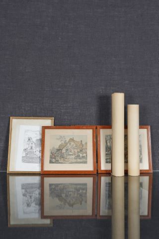 Important ensemble de gravures et coupures de presse