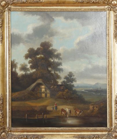 Attribué à Julien Dupré (1811-1889) Bergère...