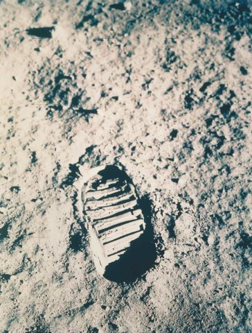 Empreinte de Buzz Aldrin sur sol lunaire, Apollo 11