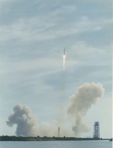 Lancement d'Apollo 11 depuis le site de presse du Kennedy…