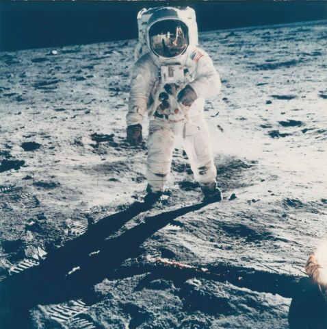 NASA - Neil Armstrong Buzz Aldrin. Reflets...