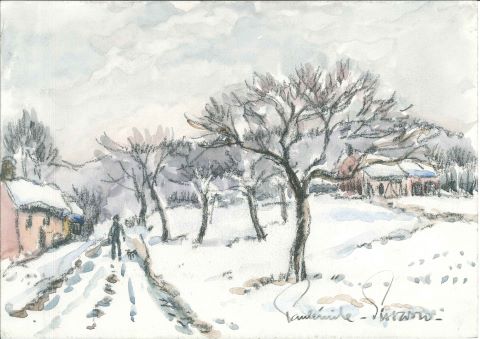 Paysage animé d'hiver