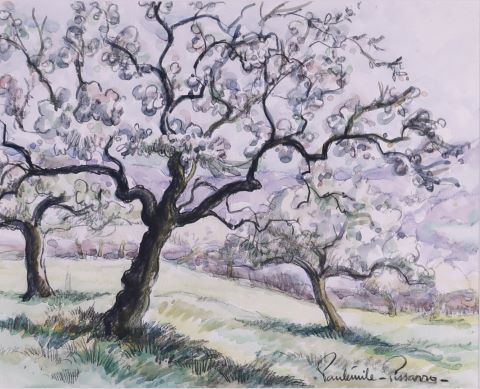 Paysage d'arbre en fleurs