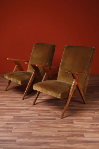 Travail français Paire de fauteuils