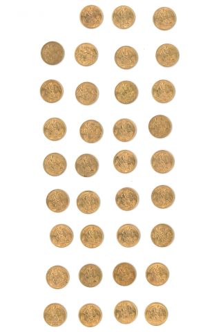 35 pièces demi-Souverain George V